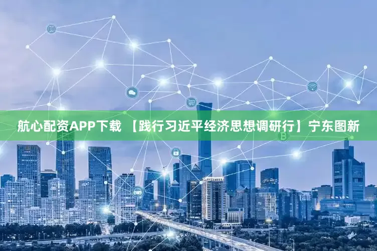 航心配资APP下载 【践行习近平经济思想调研行】宁东图新